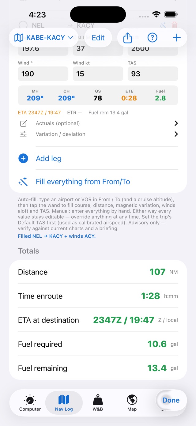 E6B Max screenshot